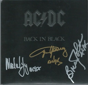 AC/DC　　国内盤　　BACK IN BLACK　　紙ジャケ仕様　　MARCOLM YOUNG　ANGUS YOUNG　BRIAN JOHNSON　直筆サイン入