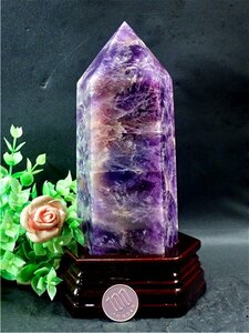 1093g 天然～愛の守護石～夢幻紫水晶アメジスト六角柱179G2-124G14D