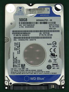 WD 2.5インチHDD SATA WD5000LPVX-08V0TT6 500GB 動作確認済(500023)送料無料