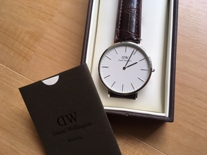 良品 付属品付 Daniel Wellington ダニエルウェリントン C8 41mm シルバー×ホワイト文字盤 クオーツ 腕時計