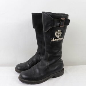 イタリア製 アルパインスターズ 40/ヴィンテージ alpinestars バイクブーツ ストラップ 黒 ブラック メンズ 古着 中古 eb1106