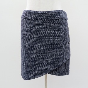 #wpc シャネル CHANEL スカート 38 紺 グレー 08A ココマーク ツイード イタリア製 美品 レディース [648749]