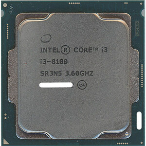 【中古】【ゆうパケット対応】Core i3 8100 3.6GHz 6M LGA1151 65W SR3N5 [管理:1050009412]