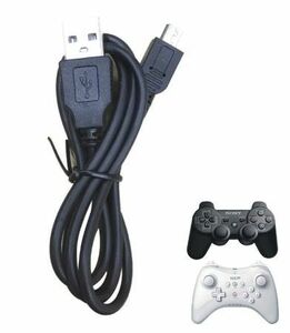 【送料無料】WiiU　Proコントローラー用 プロコン用 PS3 USB充電ケーブル　約100cm 約1M プロコン用充電器