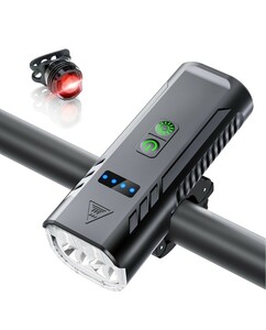 自転車ライト 高輝度 自転車 ライト USB充電式 防水 ハイビーム/ロービーム LED TYPE-C対応 防振 モバイルバッテリー機能付 取り付け簡単 