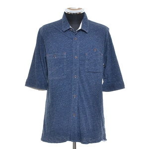 〇304355 TK タケオキクチ TAKEO KIKUCHI 〇ワークシャツ 五分袖 サイズ3 メンズ ブルー