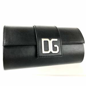 Dolce&Gabbana ドルチェ＆ガッバーナ　メガネケース　サングラスケース ブラック　シルバー金具　レザー