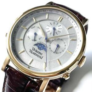Vivienne Westwood マルチカレンダー 腕時計 クォーツ ムーンフェイズ ヴィヴィアンウエストウッド 稼働品 革ベルト メンズ
