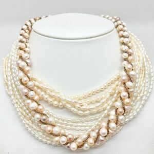 「淡水パールネックレス5点おまとめ」m 約156g 真珠 ケシ バロック ベビー pearl Pearl necklace jewelry silver DA0