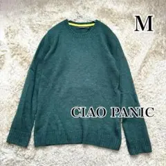 【CIAO PANIC】クルーネックセーター 深緑 ウール100%