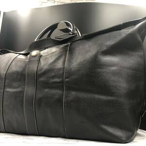 【美品】dunhill ダンヒル メンズ ボストンバッグ トラベルバッグ 旅行鞄 2way オールレザー 本革 出張 ステッチ 大容量 ダークブラウン 黒