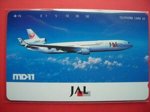 日本航空　JAL　　MD-11　110-155380　未使用テレカ