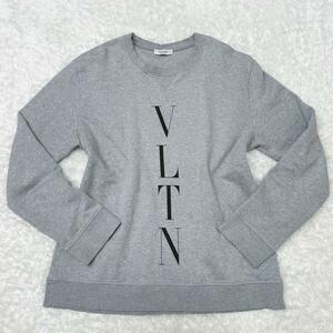 【XLサイズ・美品】VALENTINO トレーナー スウェット ブランドロゴ デカロゴ グレー grey ヴァレンティノ バレンティノ メンズ 紳士 