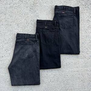 ≪W40≫ US古着 RUSTLER ラスラー ブラックデニムパンツ 3本セット まとめ売り 古着 卸 vintage 卸売りwrangler #７