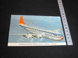 古い絵葉書　飛行機　ノースウエスト航空　USA　