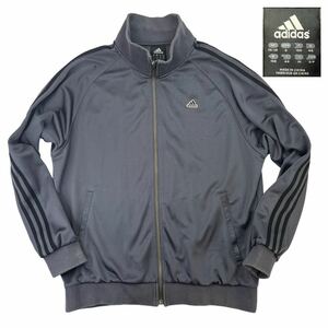 希少 90s 00s adidas アディダス ジャージ トラックジャケット サイズJP/M グレー 古着 vintage 胸ロゴ 薄らシミ有 首元色褪せ有 230384