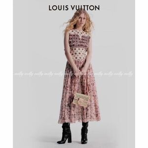 新品タグ付【LOUIS VUITTON ルイヴィトン】2023-2024現行モノグラムシルクドレスワンピース