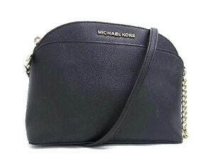 1円 ■美品■ MICHAEL KORS マイケルコース レザー チェーン クロスボディ ショルダーバッグ 斜め掛け レディース ブラック系 BJ2256