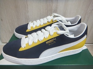 新品 PUMA SUEDE CLASSIC BLOCK 紺/黄/白 28cm☆プーマ スエード スウェード クラシック ブロック ネイビー イエロー