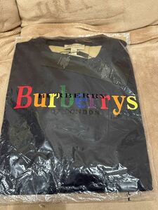 新品 激レア 2018ss Burberry rainbow logo tee バーバリー レインボー Tシャツ 黒 Lサイズ