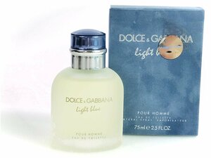 満量　ドルチェ&ガッバーナ　DOLCE & GABBANA　ライトブルー　light blue　プールオム　オードトワレ　スプレー　75ml　YK-5933