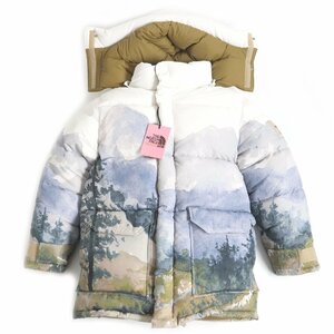 極美品 GUCCI×THE NORTH FACE グッチ ノースフェイス 21AW 670603 トレイルプリント ダウンジャケット アイボリー系 S 正規品