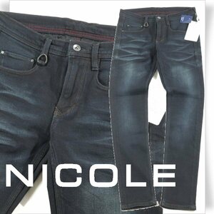 新品1円～★ニコル セレクション NICOLE selection メンズ ストレッチ ダークネイビー ウォッシュデニム 44 S パンツジーンズ◆1177◆