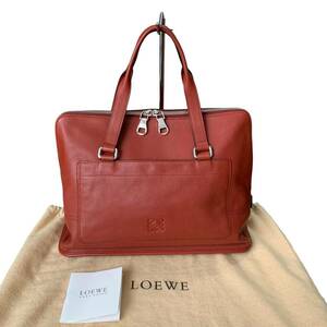 １円美品 LOEWE ロエベ ハンドバッグ アナグラム 半ドーム型 レザー ボルドー系