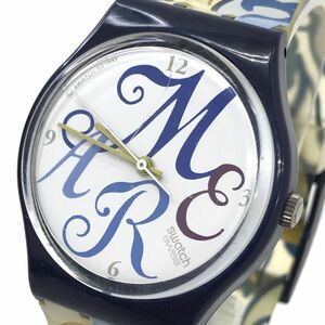 Swatch スウォッチ ALGARVE 腕時計 GN128 クオーツ コレクション 個性的 おしゃれ スケルトン ブルー アート 電池交換済 動作確認済
