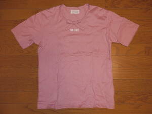 USED品★PINK HOUSE ピンクハウス リボン付き 半袖Tシャツ L 日本製 ピンク