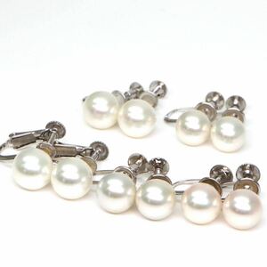 ◆K14 アコヤ本真珠 イヤリング5点おまとめ◆M◎ 約10.3g パール pearl ジュエリー earring pierce jewelry EC0