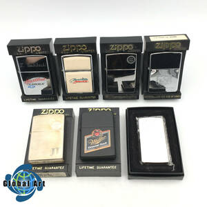 ★E03750【未使用保管品】ZIPPO ジッポー/オイルライター/ボーティック アメリカ 等/シルバー/ゴールド/ブラック/計7点セット/ケース付