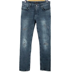 ■Nudie Jeans ヌーディージーンズ / THIN FINN シンフィン 20 MONTHS / メンズ / リペア加工 ストレッチスキニー デニムパンツ W30 L32