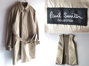 最高級ライン Paul Smith COLLECTION ポールスミス コレクション エコダウンライナー付 シングルトレンチコート XL ベージュ 大きいサイズ