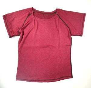 訳あり新品　レディース ヨガウェア　赤　Mサイズ　Tシャツ ヨガシャツ 半袖 トレーニング スポーツ フィットネスウェア インポート