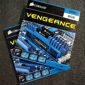 【美品】DDR3メモリ 16GB(4GB2枚組x2) Corsair VENGEANCE CMZ8GX3M2A1866C9B[DDR3-1866 PC3-14900]