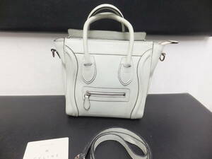 CELINE セリーヌ 2WAYハンドバッグ　ラゲージ　ナノショッパー ショルダーバッグ　レザー　即決のみ