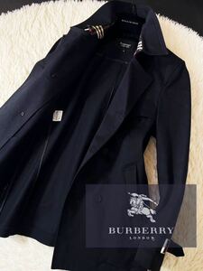 G7【サラリと都会的紳士】定価12万 美品●BURBERRY BLACK LABEL●シャドーノバチェック●高級トレンチコート●メンズ バーバリーコート