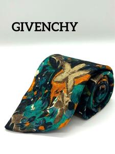 極美品　Givenchy シルク100% ネクタイ　ボタニカル