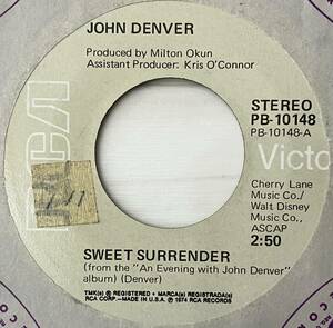 [ US盤 / 7 / レコード ] John Denver / Sweet Surrender ( Rock / World / Folk / Country ) RCA - JH-10148 ロック / フォーク 