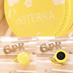 レア/稀少【ドテラ】doTERRA 花柄 アロマ ケース ポーチ 黄×グレー