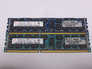 メモリ サーバーパソコン用 低電圧 1.35V SK hynix PC3L-10600R(DDR3L-1333R) ECC Registered 8GBx2枚 合計16GB 起動確認済みです