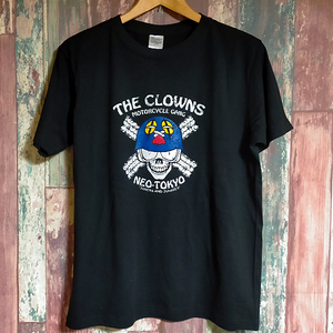 送込　AKIRA THE CLOWNS NEO TOKYO Motorcycle gang 半袖Tシャツ　黒色　Lサイズ