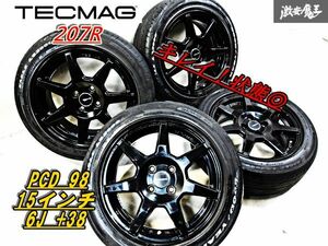 キレイ！リム傷なし！●TECMAG テクマグ 207R 15インチ 6J +38 4穴 PCD98 タイヤ ホイール フィアット パンダ ウーノ ニューパンダ ミト