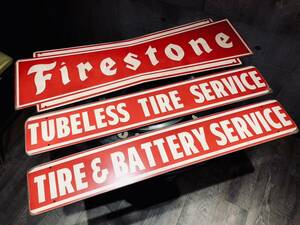 FIRESTONE特大ヴィンテージサイン３枚セット アドバタイジング