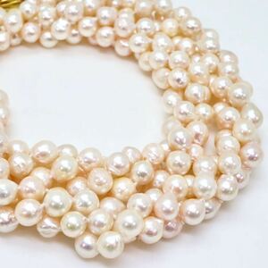 ＊アコヤ本真珠3連ロングネックレス＊b 約123.8g 約65.0cm 約6.5~7.0mm あこや パール pearl long necklace jewelry silver DC0/DC0