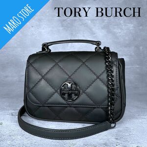 【美品】TORY BURCH ウィラ ミニ トップ ハンドル バッグ 2way チェーン ショルダーバッグ