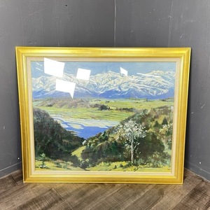 白馬村 城正樹 油彩? 油絵? 【中古】 風景画 額サイズ107x5x89cm　/64931