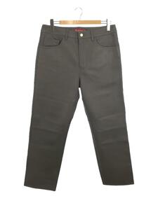 Supreme◆21AW/Leather 5-Pocket Jean/レザーパンツ/32/羊革/GRY/ラムスキン
