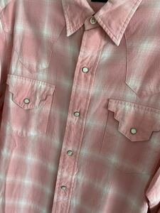 Ralph Lauren ウエスタンシャツ Mサイズ ヴィンテージ ラルフローレン　rrl ネルシャツ シャツ doublerl チェック　ピンク 90s ビンテージ